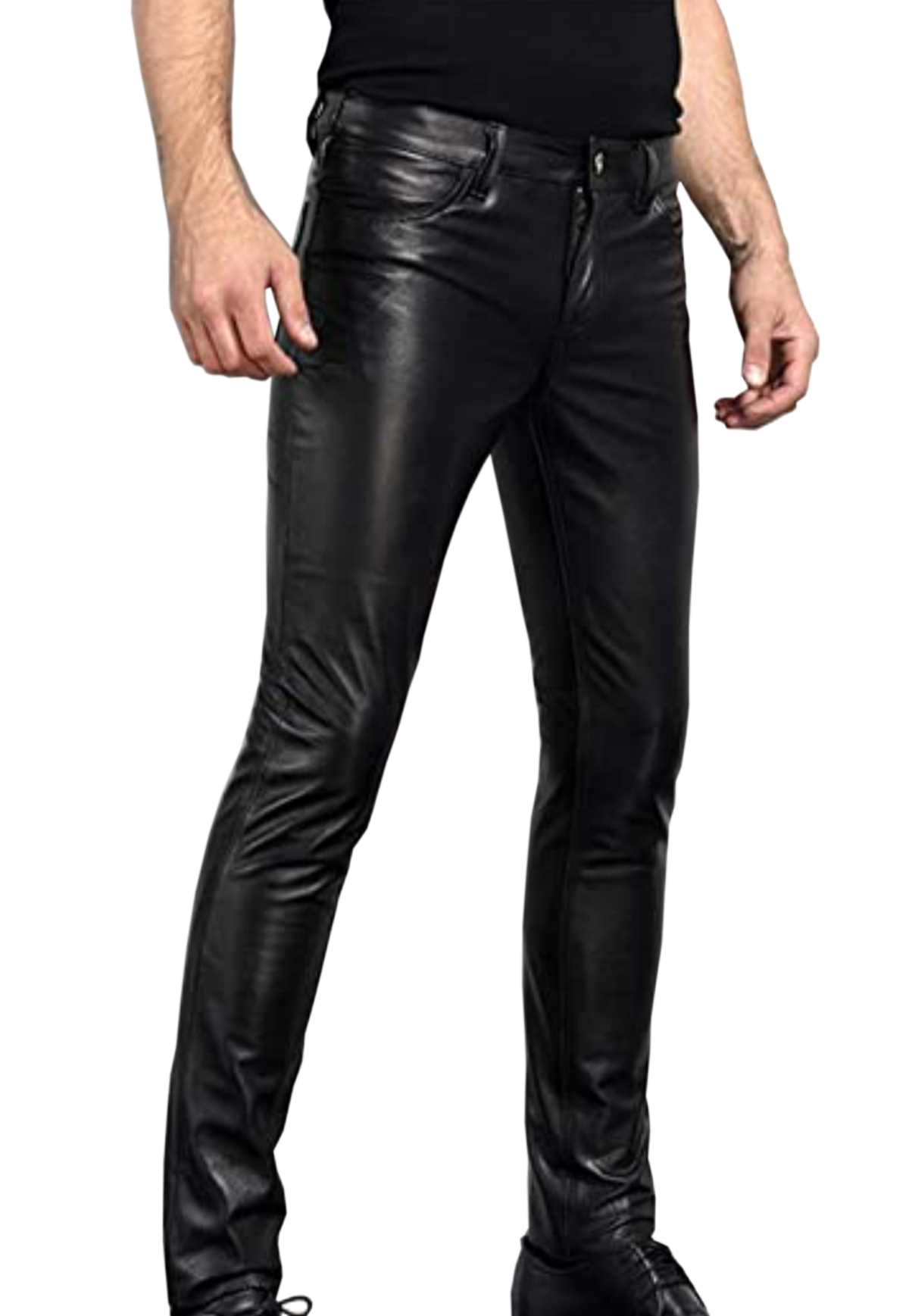 Pantalone Nero in Vera Pelle da Uomo – Luciano Collezioni