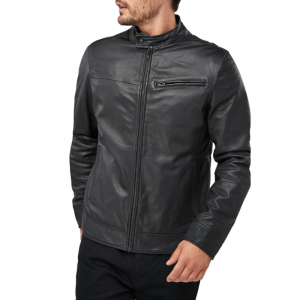 Giacca in Vera Pelle Nappa da Uomo Nera