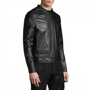 Giubbotto Giacca da Uomo di Vera Pelle Nappa Nero