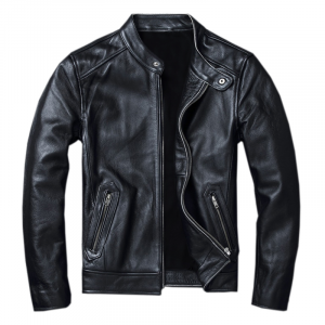 Giubbotto da Uomo in Vera Pelle Nappa Nera