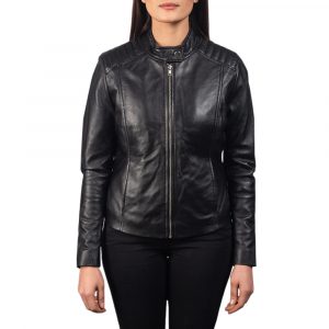 Giacca Biker da Donna in Vera Pelle Nappa Nero