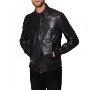 Bomber Nero da Uomo in Vera Pelle Nappa