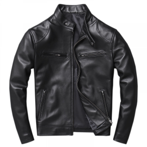 Giacca Giubbotto da Uomo in Vera Pelle Nappa Nera