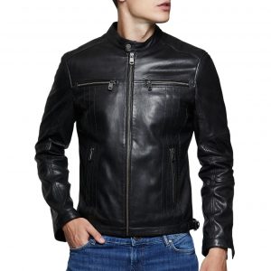 Giubbino da Uomo in Vera Pelle Nappa Nero