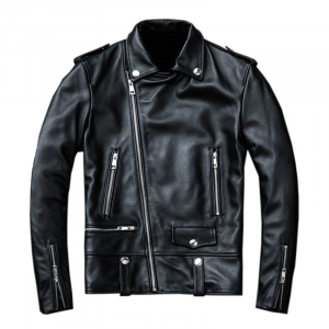 Chiodo da Uomo in Vera Pelle Nappa Nero