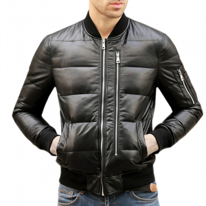 Bomber in Vera Pelle di Agnello da Uomo