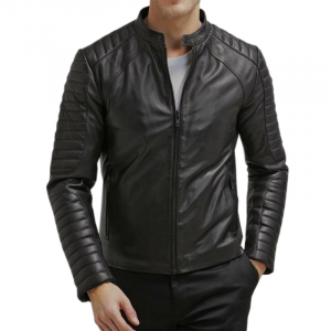 Giubbino Biker Nero da Uomo in Vera Pelle Nappa