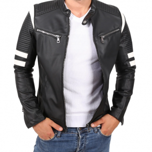 Giubbino Giacca da Uomo in Vera Pelle Nappa Nero