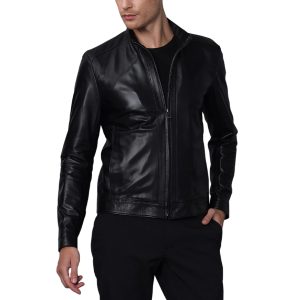 Giubbotto Biker Nero da Uomo in Vera Pelle Nappa