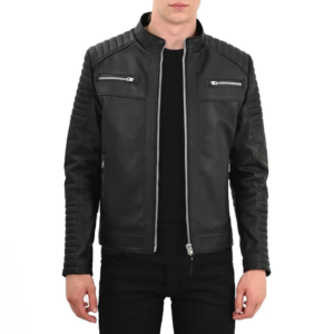 Giubbotto Biker Nero da Uomo in Vera Pelle