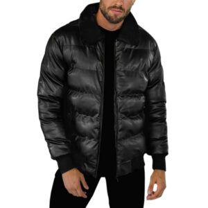 Giubbotto Bomber da Uomo in Vera Pelle Nappa Nero