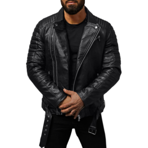 Chiodo da Uomo in Vera Pelle Nappa Nero