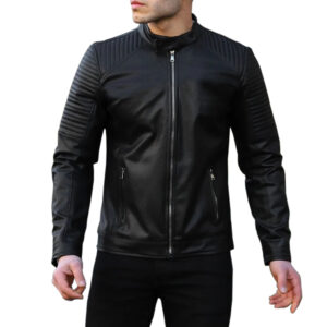 Giubbotto Biker Nero da Uomo in Vera Pelle Nappa